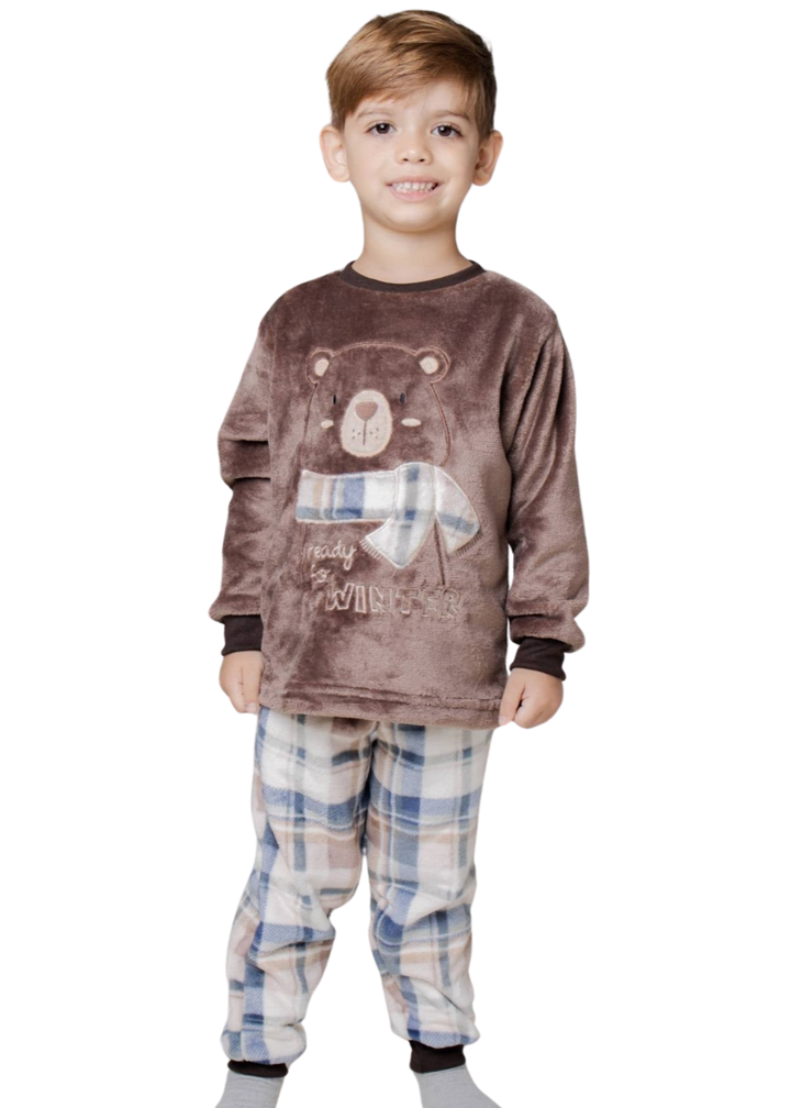 Pijama Infantil Masculino Menino Inverno Fleece Soft Longo