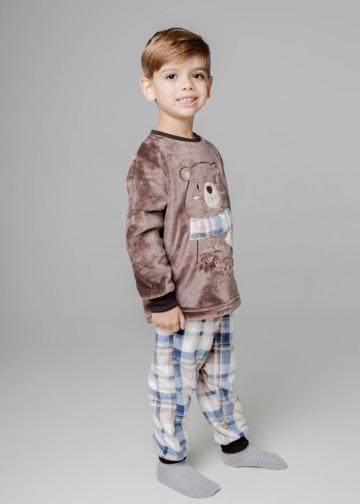 Pijama Infantil Masculino Menino Inverno Fleece Soft Longo