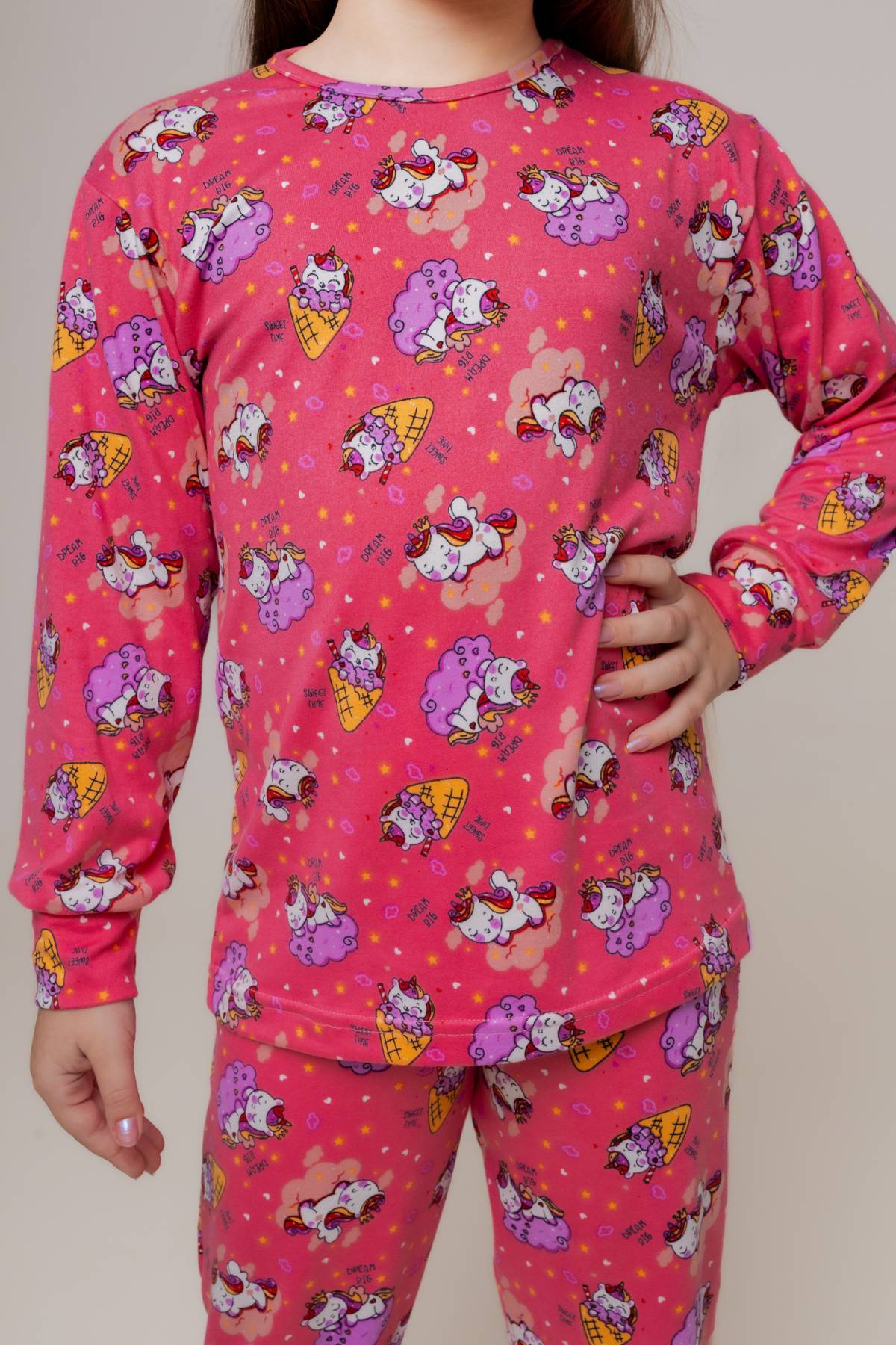Pijama Suede Estampado Feminino Infantil
