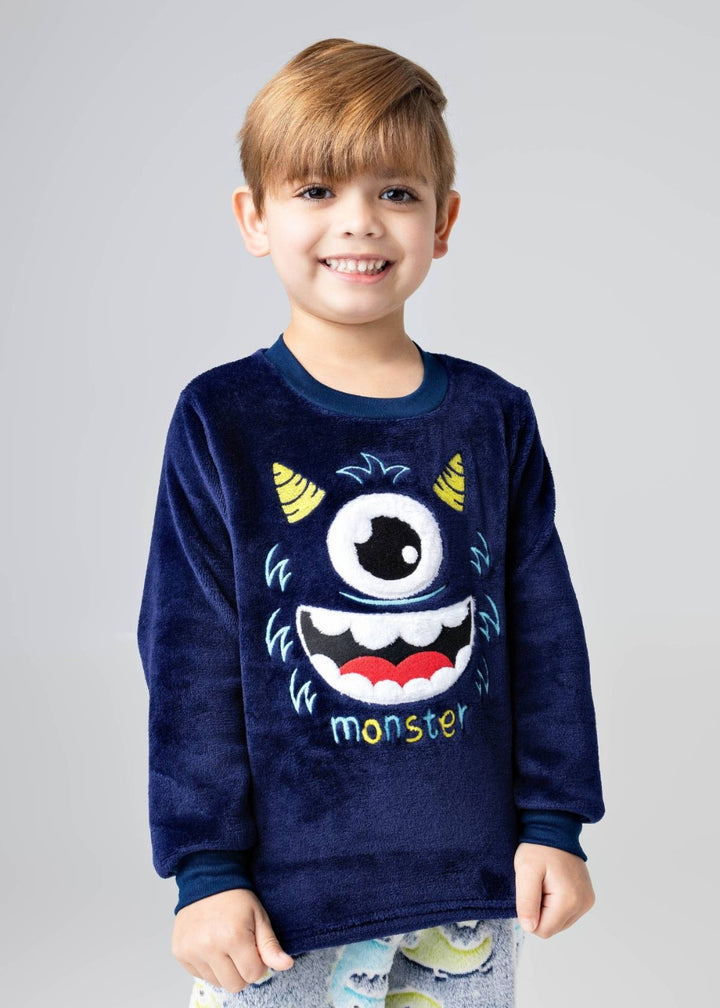 Pijama Infantil Masculino Menino Inverno Fleece Soft Longo