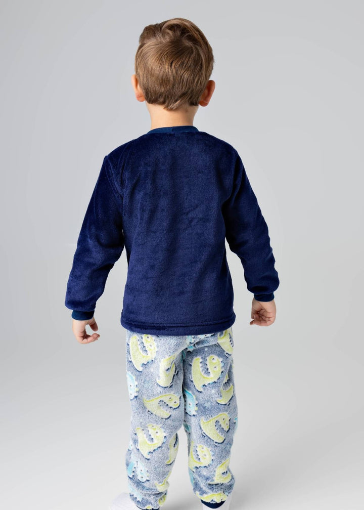 Pijama Infantil Masculino Menino Inverno Fleece Soft Longo