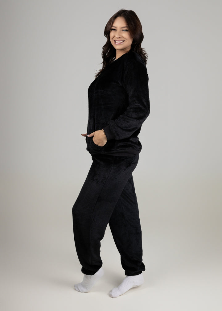 Pijama Feminino Inverno Adulto Fleece Soft Plush Pijama Long