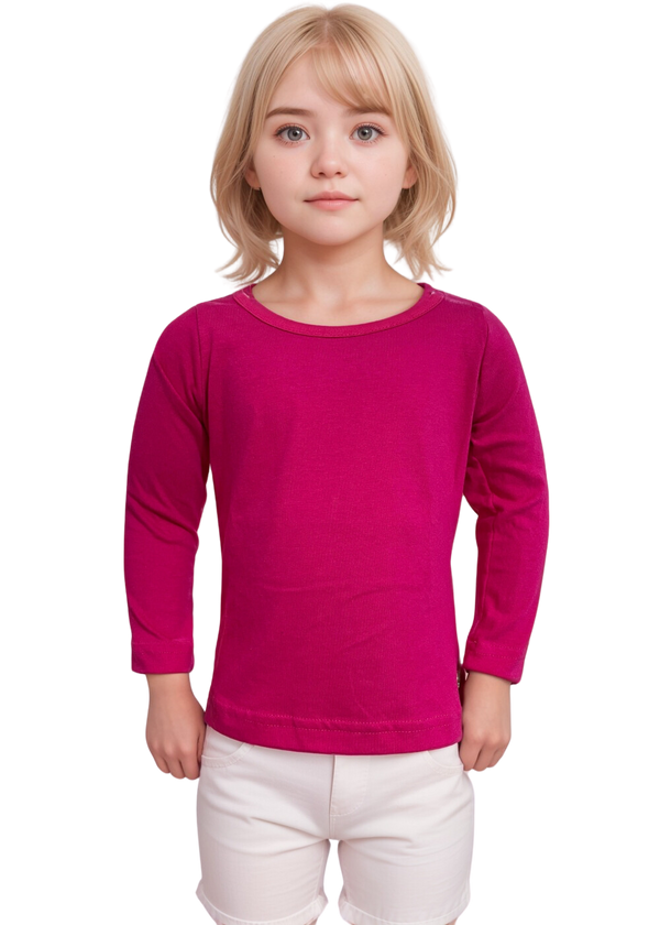 BLUSA INFANTIL MANGA LONGA MENINAS FEMININA JUVENIL 100% ALGODÃO